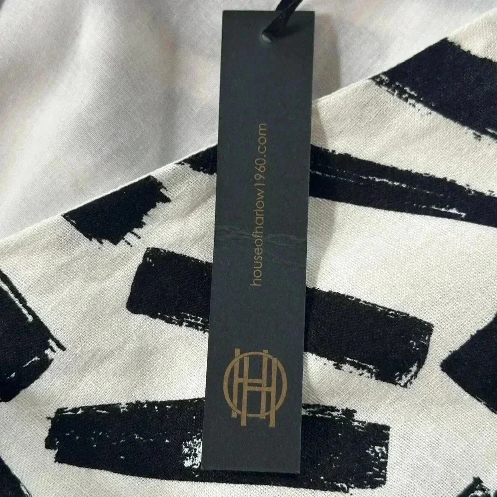 NWT House of Harlow 1960 Black/White Geometric Print Skirt & Top Set Size Large - Picture 8 of 10